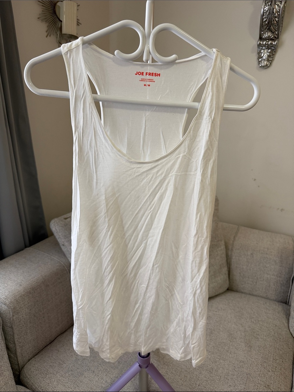 Joe Fresh White Scoop Neck Tank Top - Lightweight Staple